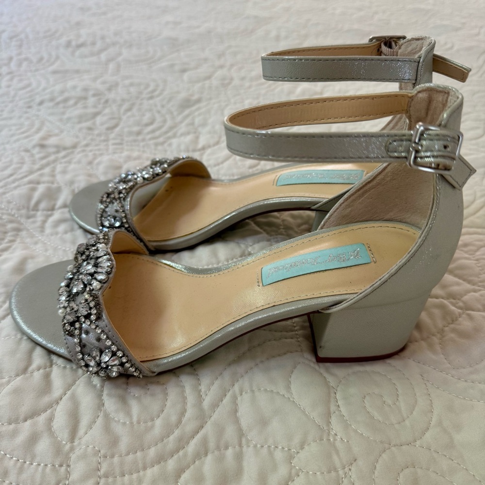 Betsey Johnson Silver Embellished Heels